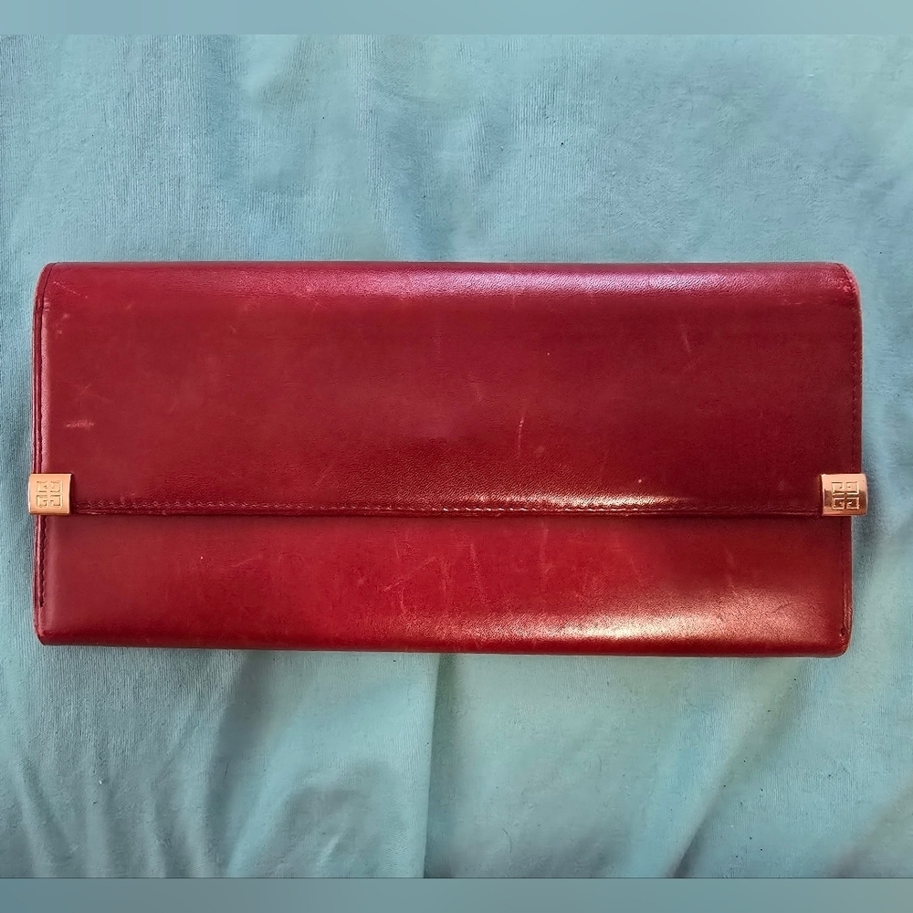 Elegant Burgundy Givenchy Leather Clutch